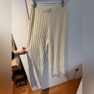DISSH Cream Wide Leg Pleated Pants and top MATCHING SET
